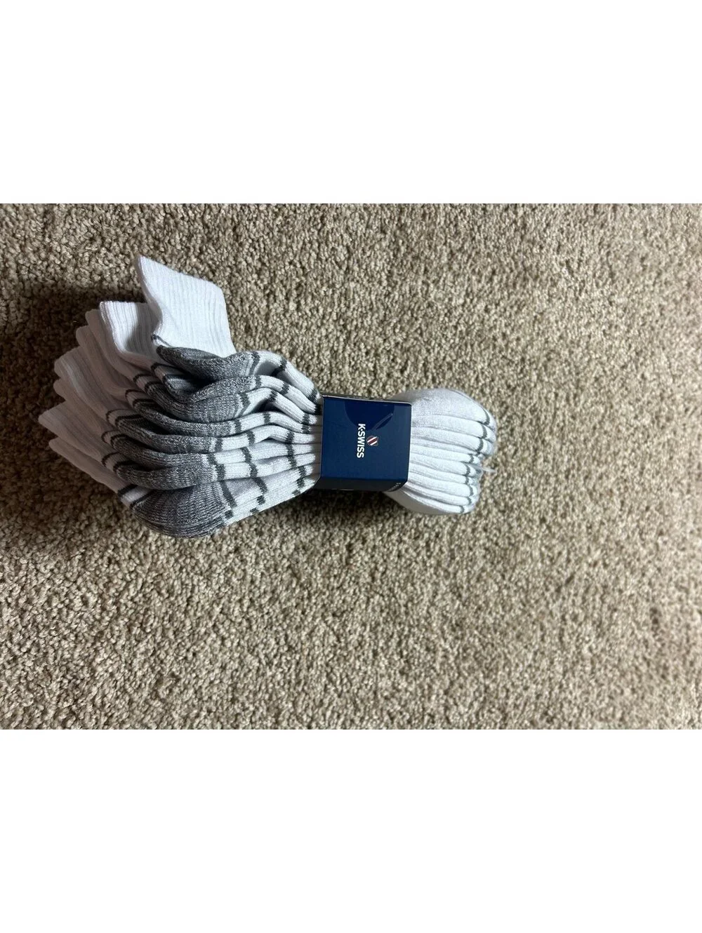 K Swiss Mens Toe Socks 5 Pair Pack Gray Size 6-12 Crew Socks NWT